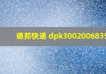 德邦快递 dpk300200683563